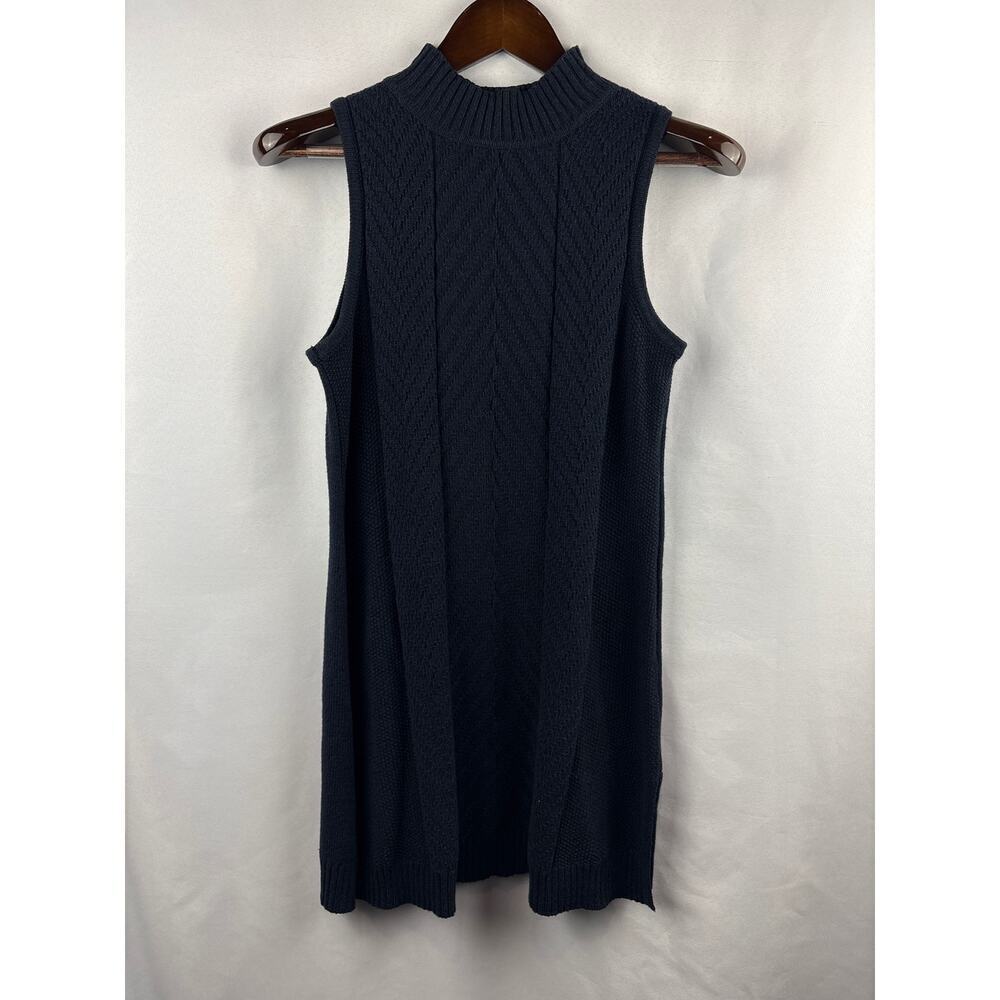 Women’s Style & Co. Small Navy Sleeveless Mock Turtleneck Sweater Dress